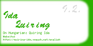 ida quiring business card